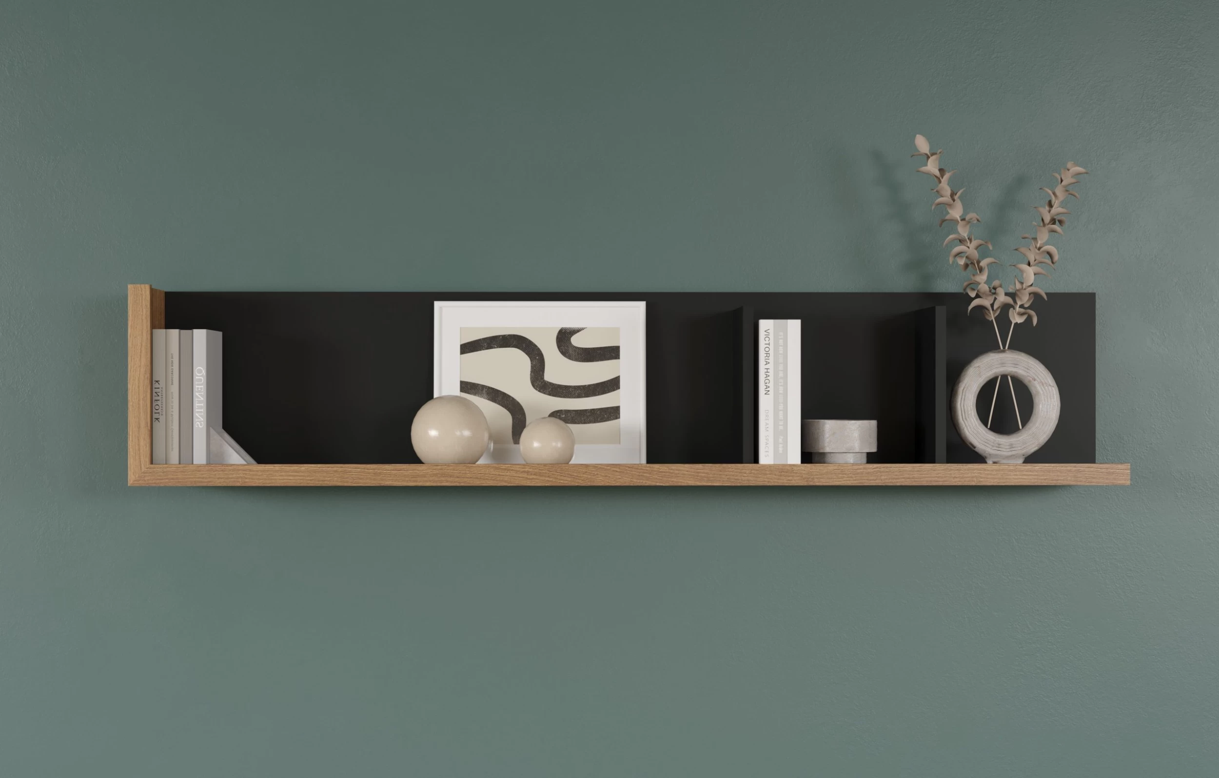 Wandplank Synnax | 150 X 23 X 30 Cm | Anthracite Oak 5 Wandplank Synnax | 150 X 23 X 30 Cm | Anthracite Oak - Afbeelding 5