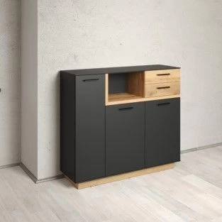 Dressoir Synnax | 128 X 40 X 113 | Anthracite Oak 5 Dressoir Synnax | 128 X 40 X 113 | Anthracite Oak - Afbeelding 5