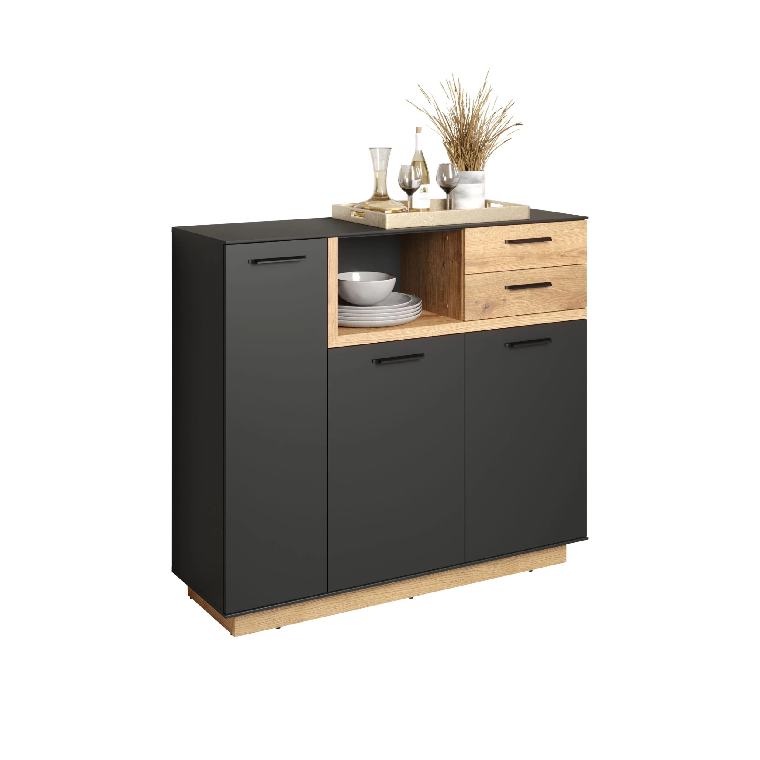 Dressoir Synnax | 128 X 40 X 113 | Anthracite Oak 4 Dressoir Synnax | 128 X 40 X 113 | Anthracite Oak - Afbeelding 4