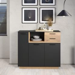 Dressoir Synnax | 128 X 40 X 113 | Anthracite Oak 18 Dressoir Synnax | 128 X 40 X 113 | Anthracite Oak -Collectie Woonkamermeubels Synnax WO 2134 860 84 frontal D 20230316 3 5268
