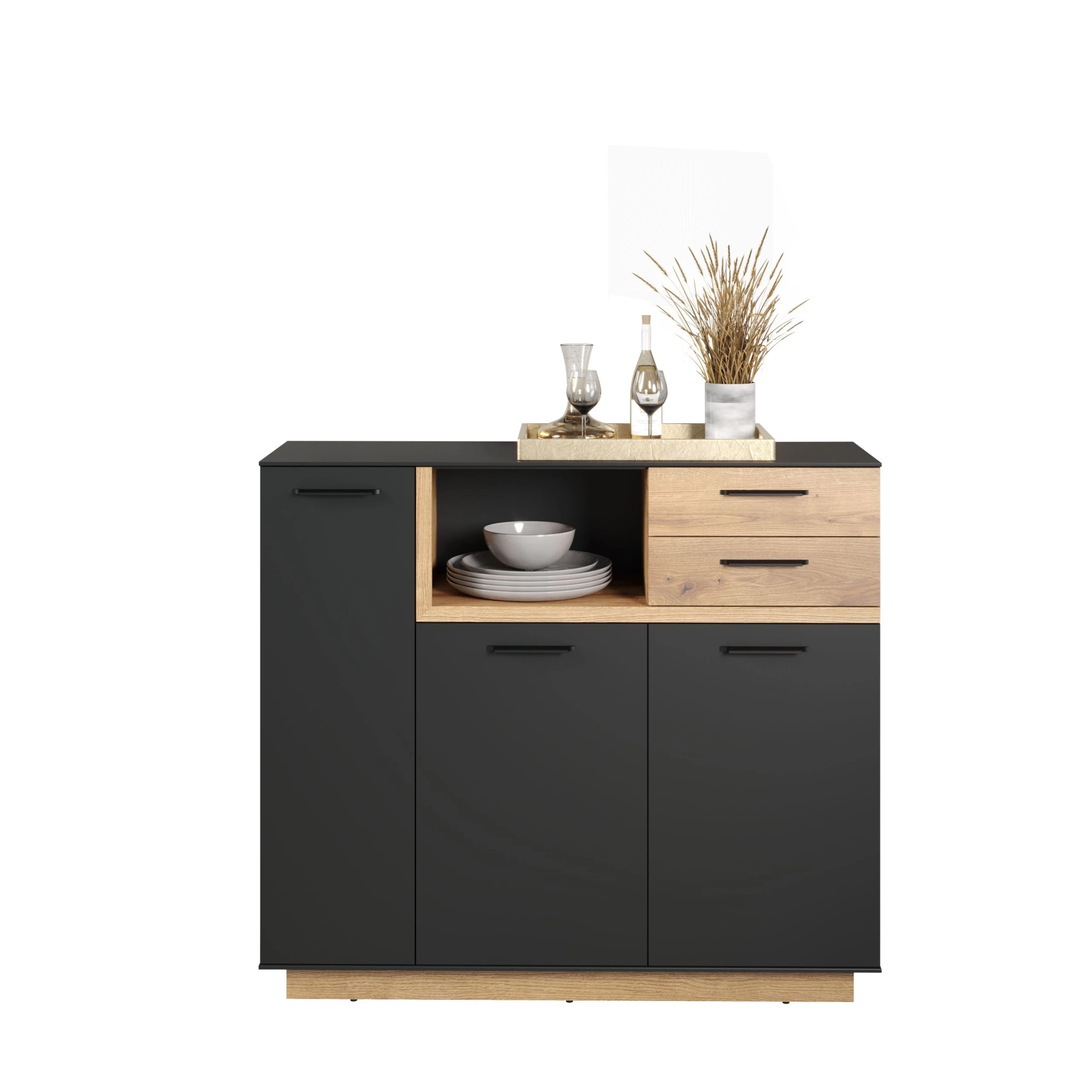 Dressoir Synnax | 128 X 40 X 113 | Anthracite Oak 8 Dressoir Synnax | 128 X 40 X 113 | Anthracite Oak - Afbeelding 8