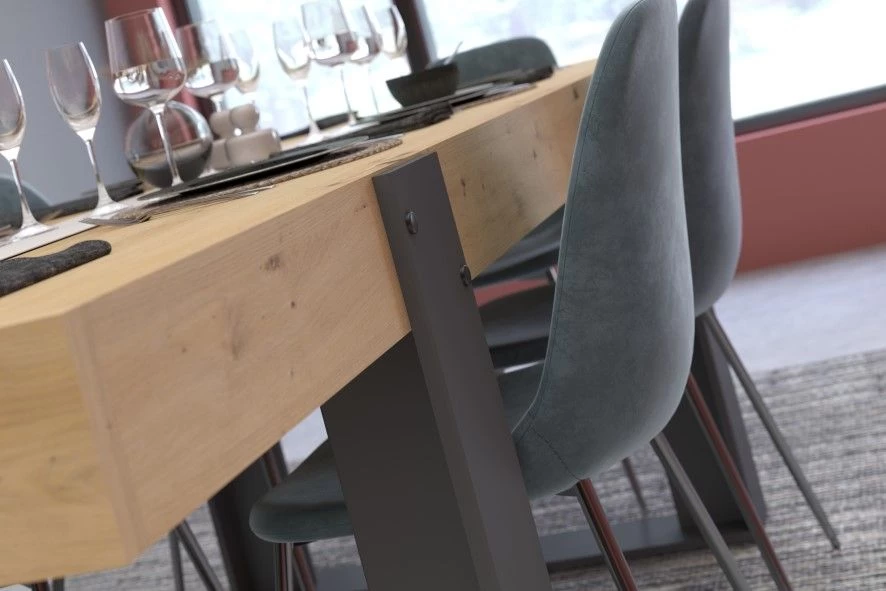 Eettafel Londen-224cm- Eik/donkergrijs 3 Eettafel Londen-224cm- Eik/donkergrijs - Afbeelding 3