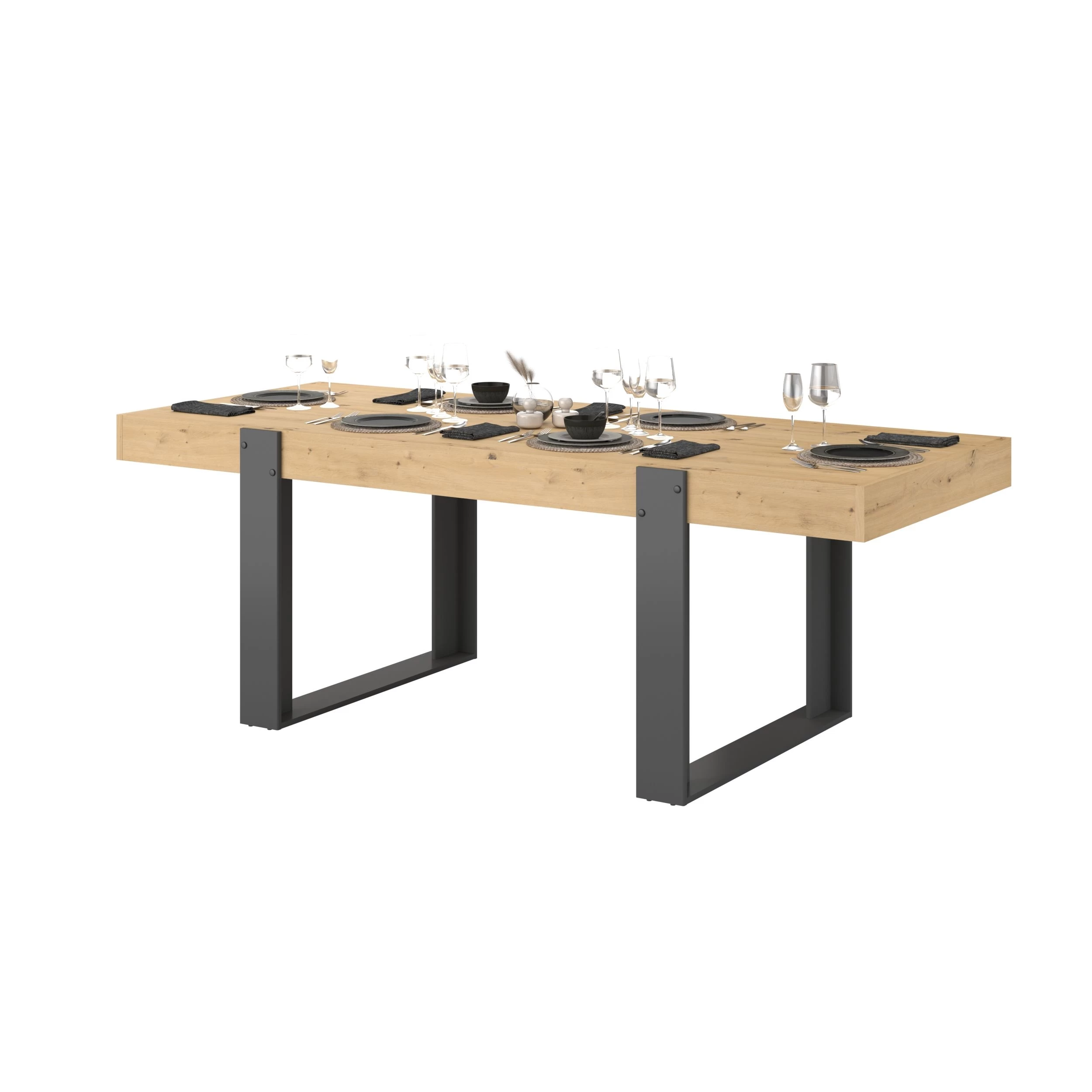 Eettafel Londen-224cm- Eik/donkergrijs 5 Eettafel Londen-224cm- Eik/donkergrijs - Afbeelding 5