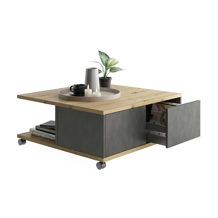 FMD Salontafel Twiggy - Antraciet/oude Eik 2 FMD Salontafel Twiggy - Antraciet/oude Eik - Afbeelding 2