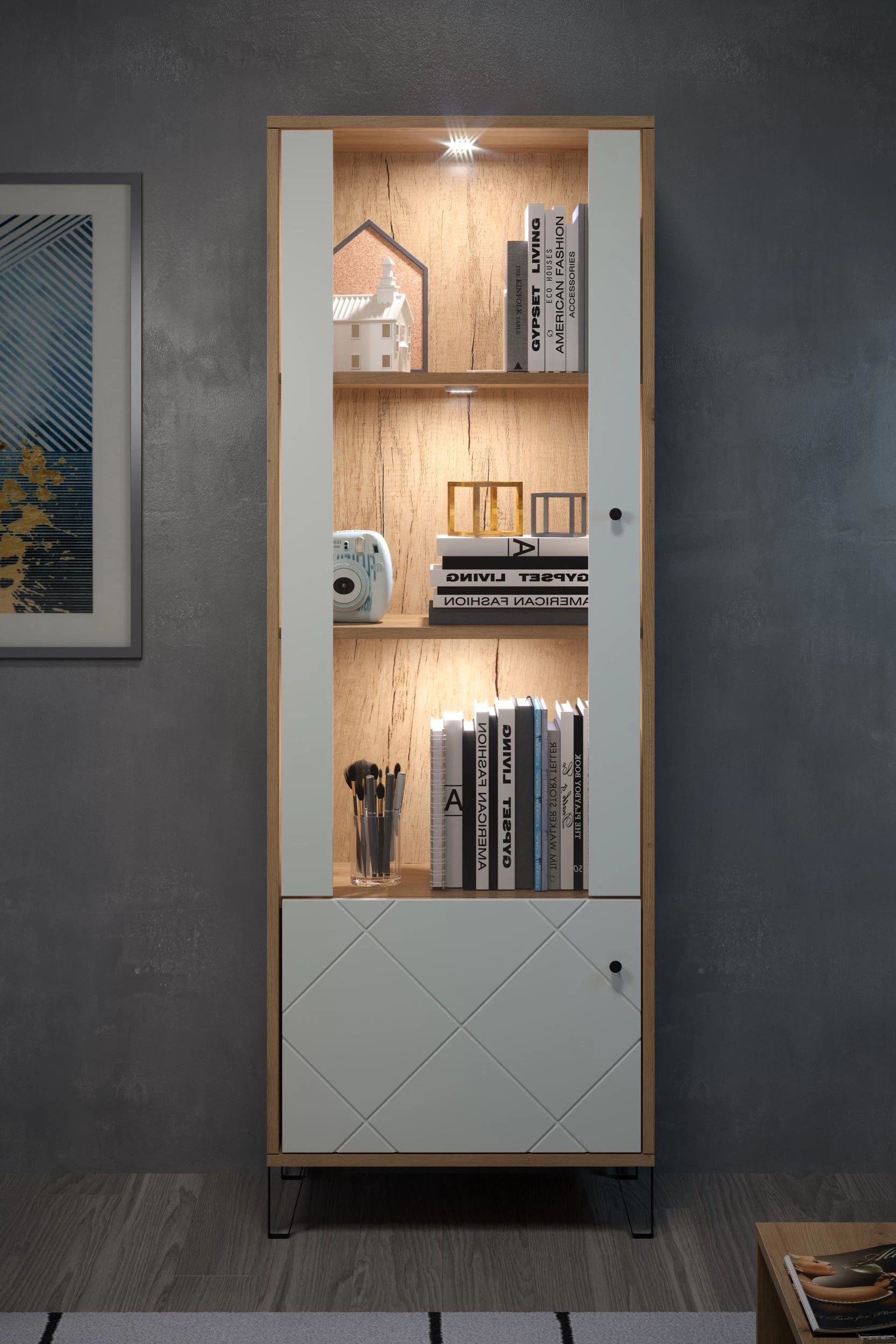 Vitrinekast Touch | 63 X 40 X 172 | Wit 4 Vitrinekast Touch | 63 X 40 X 172 | Wit - Afbeelding 4