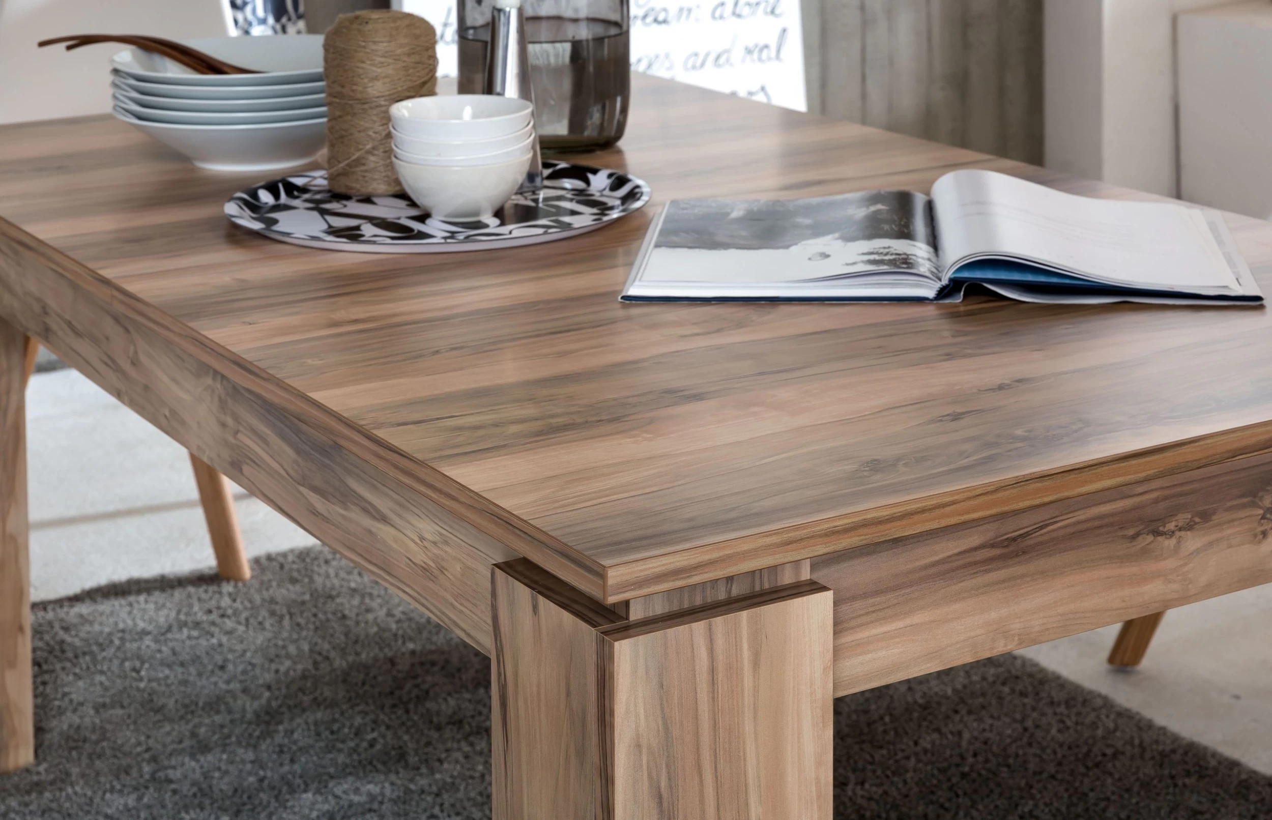 Eettafel Universal | Verlengbaar | 160 X 90 X 77 Cm | Walnut Satin 2 Eettafel Universal | Verlengbaar | 160 X 90 X 77 Cm | Walnut Satin - Afbeelding 2