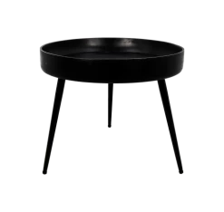 Bijzettafel Ventura ø50cm Mangohout/ijzer - Zwart