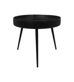 Bijzettafel Ventura ø50cm Mangohout/ijzer - Zwart -Collectie Woonkamermeubels VENTURA50BL 2 a871