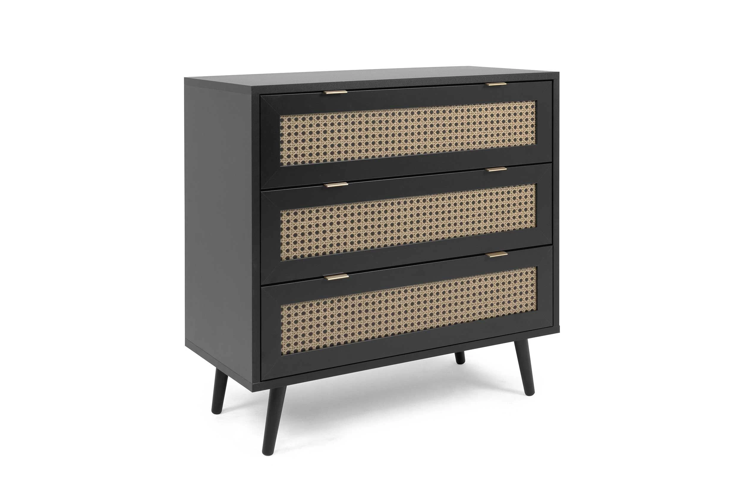 Ladekast Daka 80cm 3 Lades - Zwart/natuur 8 Ladekast Daka 80cm 3 Lades - Zwart/natuur - Afbeelding 8