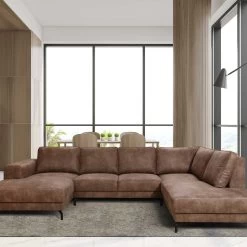 Hoekbank Wout Rechts Kunstleer - Bruin