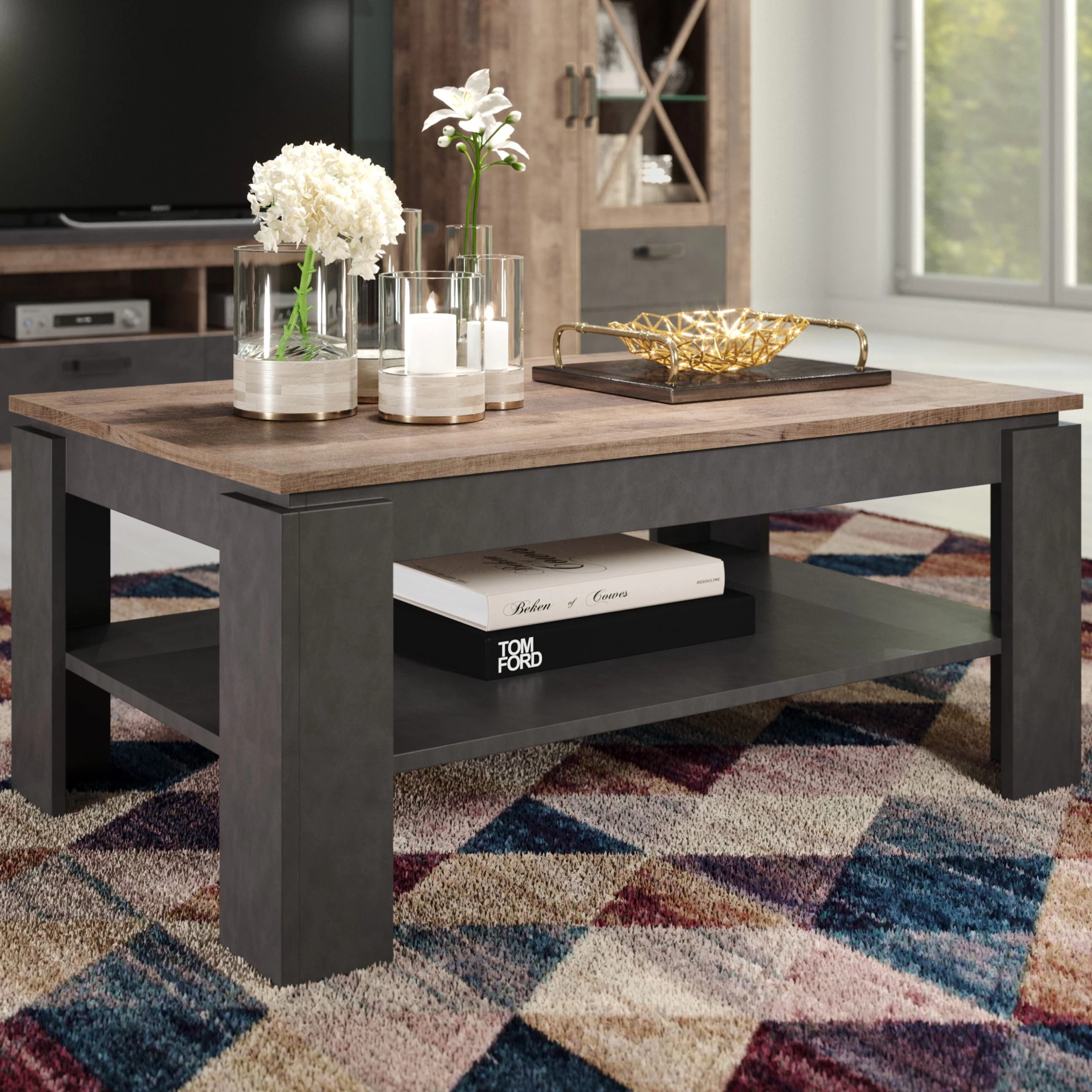 Salontafel Universal | Met Legplank | 110 X 65 X 47 Cm | Matera Grey 1 Salontafel Universal | Met Legplank | 110 X 65 X 47 Cm | Matera Grey