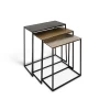 Set Van 3 Bijzettafels Rina - Zwart/goud/koper