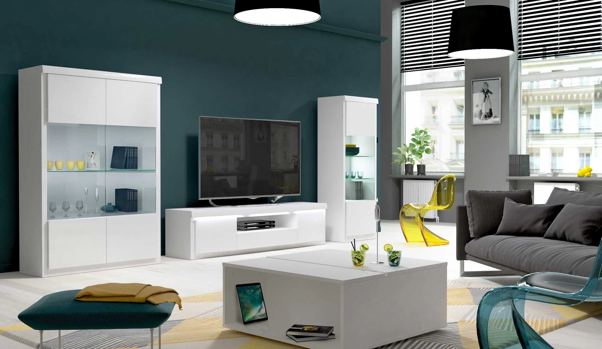 Vitrine Siola 120cm 2 Deuren - Wit 10 Vitrine Siola 120cm 2 Deuren - Wit - Afbeelding 10