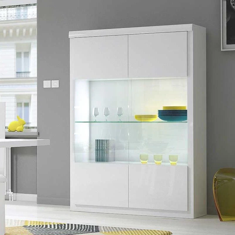 Vitrine Siola 120cm 2 Deuren - Wit 1 Vitrine Siola 120cm 2 Deuren - Wit