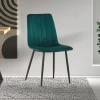 Eetkamerstoel Willie Velours - Groen/zwart